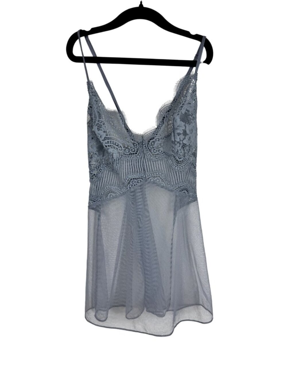 Victoria's Secret Lace Sheer Babydoll Chemise Nightgown Blue Womens XS Dainty
